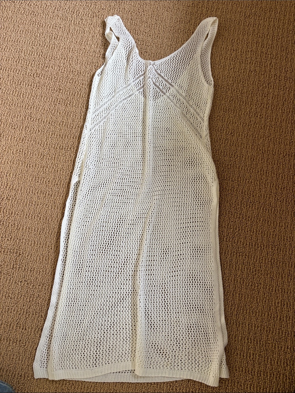 White Crochet Knit Maxi Cover-Up Dress